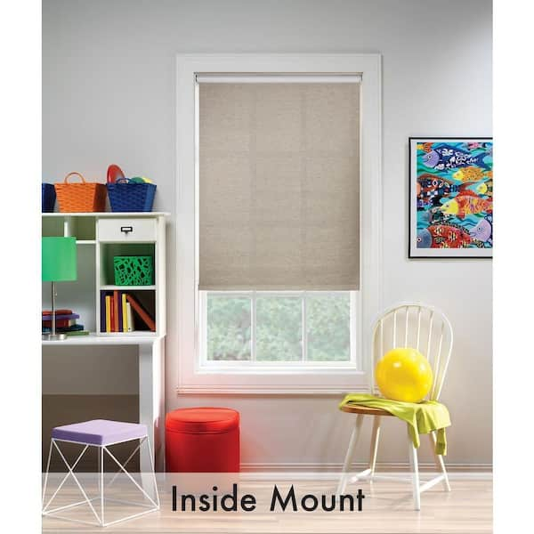 Bali Cut-to-Size Cut-to-Size Oatmeal Cordless Light Filtering Fade resistant Roller Shades 22 in. W x 72 in. L