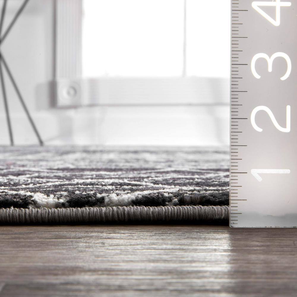 Handmade Moroccan-Inspired Black Synthetic Area Rug 62"x24"