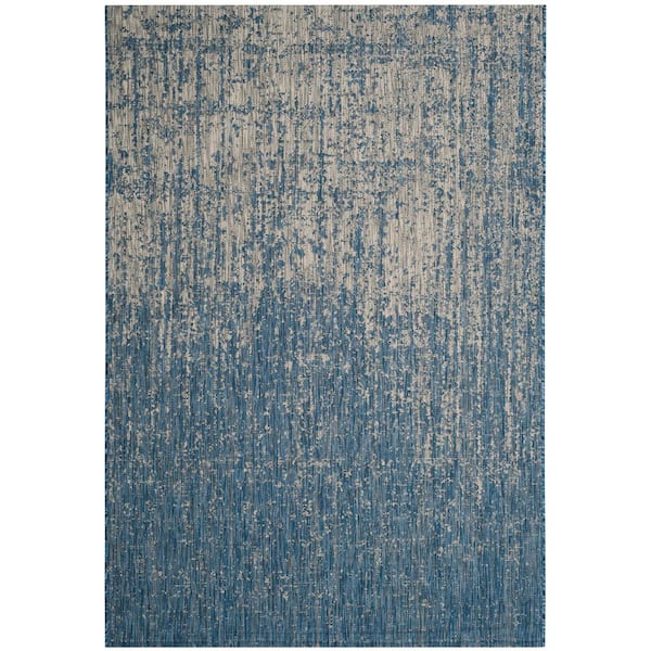 SAFAVIEH Courtyard Navy/Gray 5 ft. x 8 ft. Distressed Gradient Indoor/Outdoor Area Rug