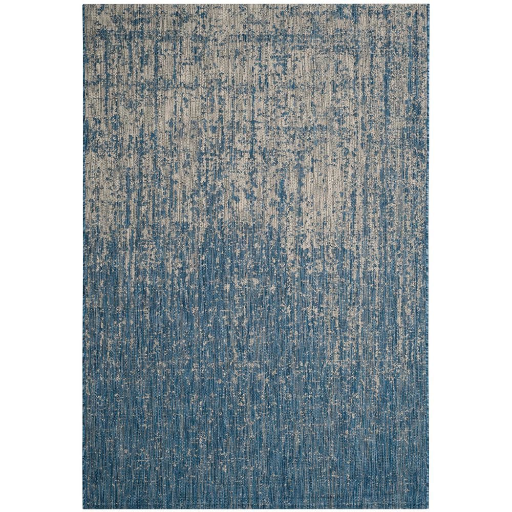 Courtyard Navy/Gray 7 ft. x 10 ft. Distressed Gradient Indoor/Outdoor Area Rug price history on PriceWatchPro