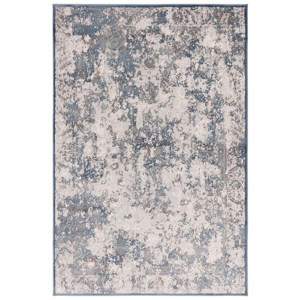 Noble 8 ft. x 10 ft. Light Blue/Beige Distressed Modern Area Rug