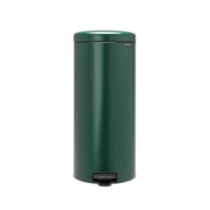 NewIcon 8 Gallon (30L) Pine Green Steel Step On Trash Can