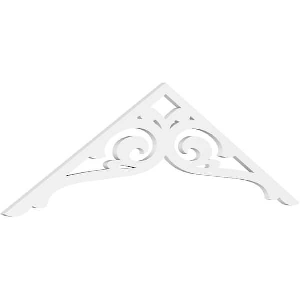 Ekena Millwork 1 in. x 72 in. x 21 in. (7/12) Pitch Bordeaux Gable Pediment Architectural Grade PVC Moulding