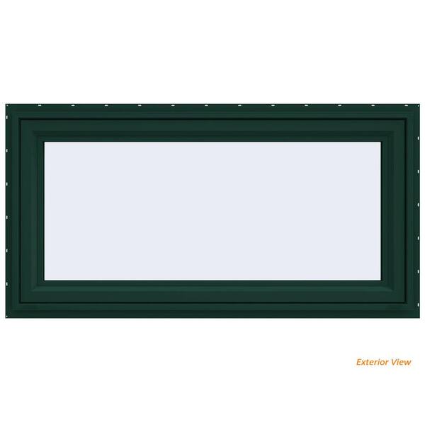 JELD-WEN 47.5 in. x 23.5 in. V-4500 Series Green Painted Vinyl Awning Window with Fiberglass Mesh Screen