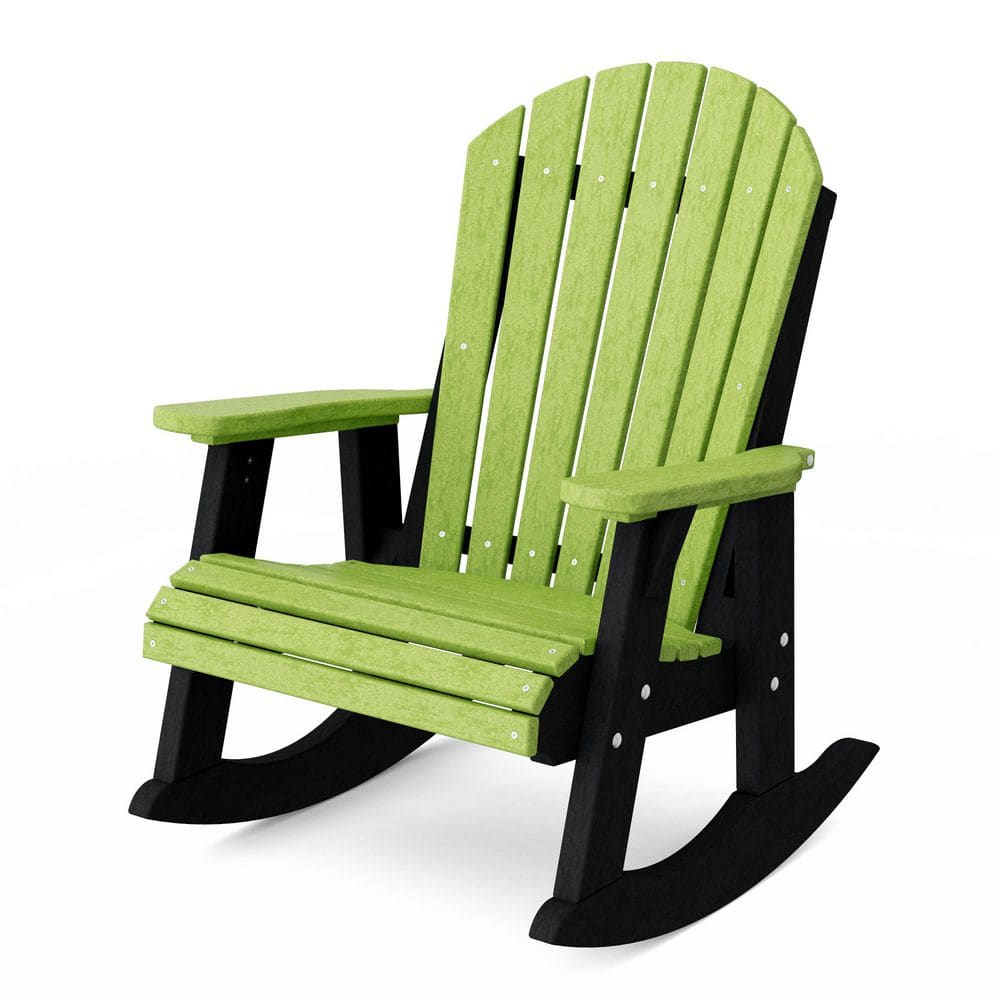 Wildridge Heritage Lime Green and Black Plastic Adirondack Outdoor ...