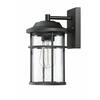 Hukoro Martin 1-Light Matte Black Outdoor Wall Lantern Sconce with ...