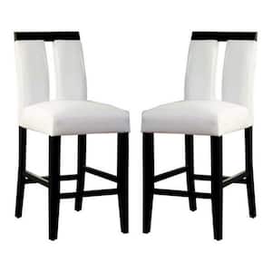 Luminar II Contemporary 41 in. H White and Black Finish Counter Height Side Chair (Set of 2)