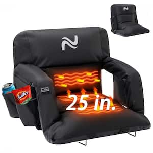 Heated Stadium Seat Bleacher Seat with Back and Wide Cushion 25 in. W Portable 6-Bleacher Seat Foldable Stadium Chair