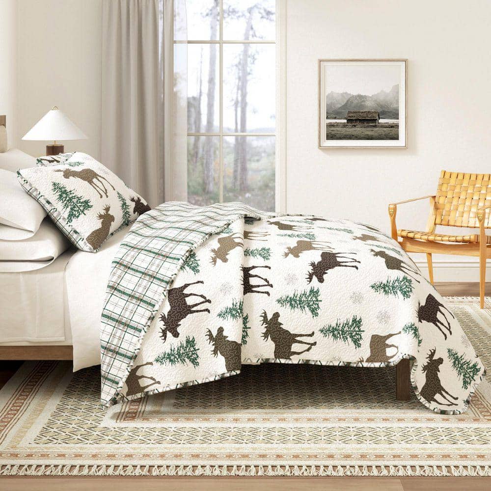 FRESHFOLDS Brown Moose Print Premium Nature Inspired Full/Queen
