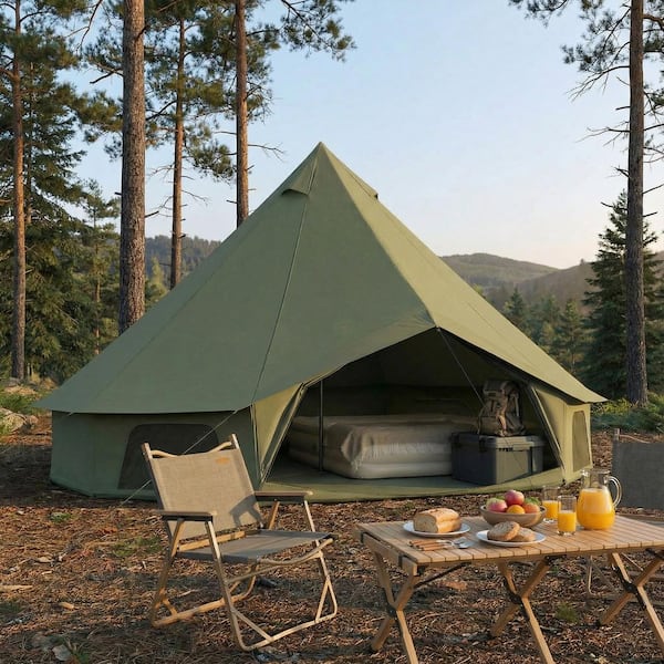 DSNAPE Nomad 4-Person Oxford Cloth Bell Tent with Stove Jack, 4