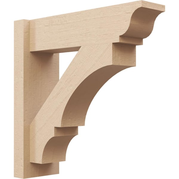 Ekena Millwork 6 in. x 20 in. x 20 in. Balboa Traditional Rough Cedar Woodgrain Timberthane Polyurethane Outlooker, Primed Tan