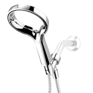 Aio 1-Spray 6 in. Single Wall Mount Handheld Shower Head in Chrome