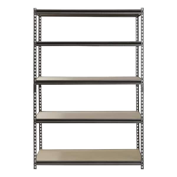 5-Tier Boltless Steel Garage Storage Shelving Unit in Silver Vein (48 in. W x 72 in. H x 24 in. D)