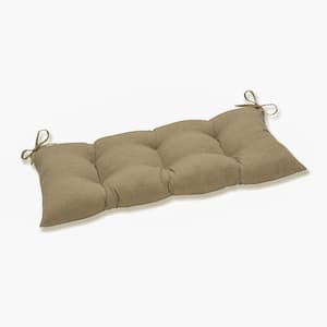 Solid Rectangular Outdoor Bench Cushion in Beige