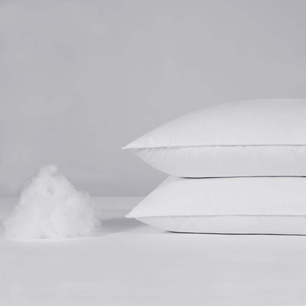 King Size White Hypoallergenic Firm Polyester Pillows (Set of 2)