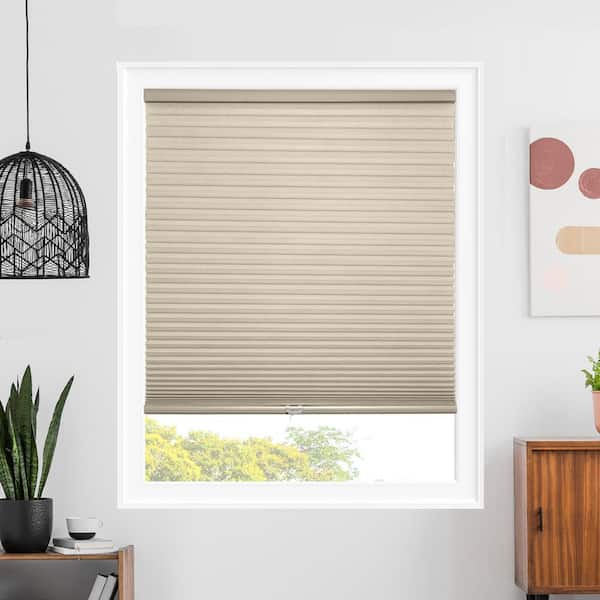 Chicology Cut-to-Size Montana Latte Cordless Light Filtering Polyester Cellular Shades 69.5 in. W x 48 in. L