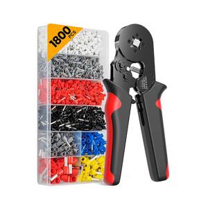 Preciva Hexagonal Ferrule Crimping Tool Kit – AWG23-10 Self-Adjustable Ratchet With 1900PCS Wire Terminals & Ferrules