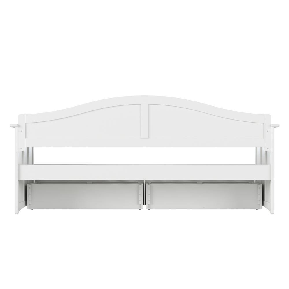 Nantucket White Twin Wood Daybed with Storage Drawers