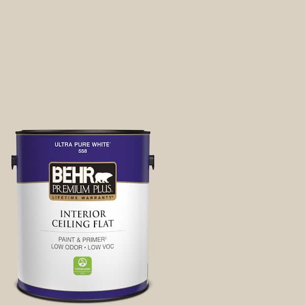 BEHR PREMIUM PLUS 1 gal. Designer Collection #DC-011 Gray Envelope Ceiling Flat Interior Paint