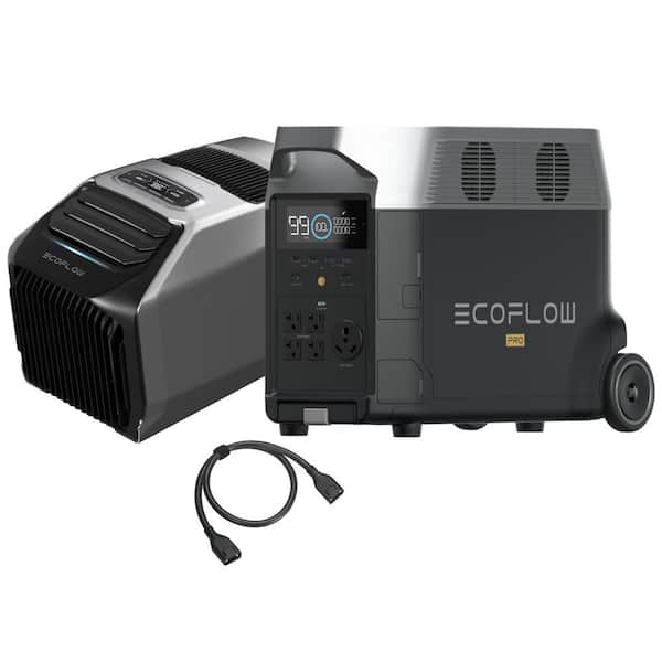 EcoFlow 5100 BTU Portable Air Conditioner WAVE 2 Cools 100 sq.ft. with Heater and DELTA Pro Battery and XT150 Cable