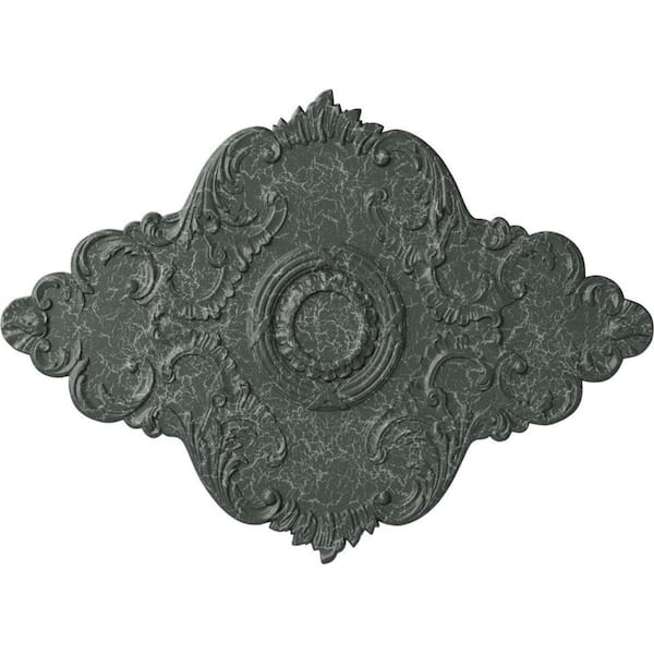 Ekena Millwork 1-7/8" x 67-1/8" x 48-5/8" Polyurethane Piedmont Ceiling Medallion, Athenian Green Crackle