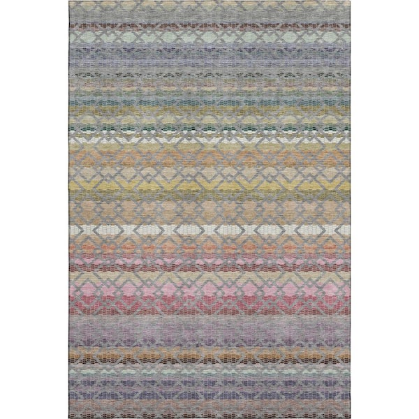Mayfield Premium Machine Washable Abstract AMF2531 Gray 9 ft. x 12 ft. Area Rug