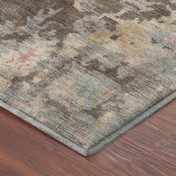 Mayfield Premium Machine Washable Abstract AMF2302 Chocolate 9 ft. x 12 ft. Area Rug
