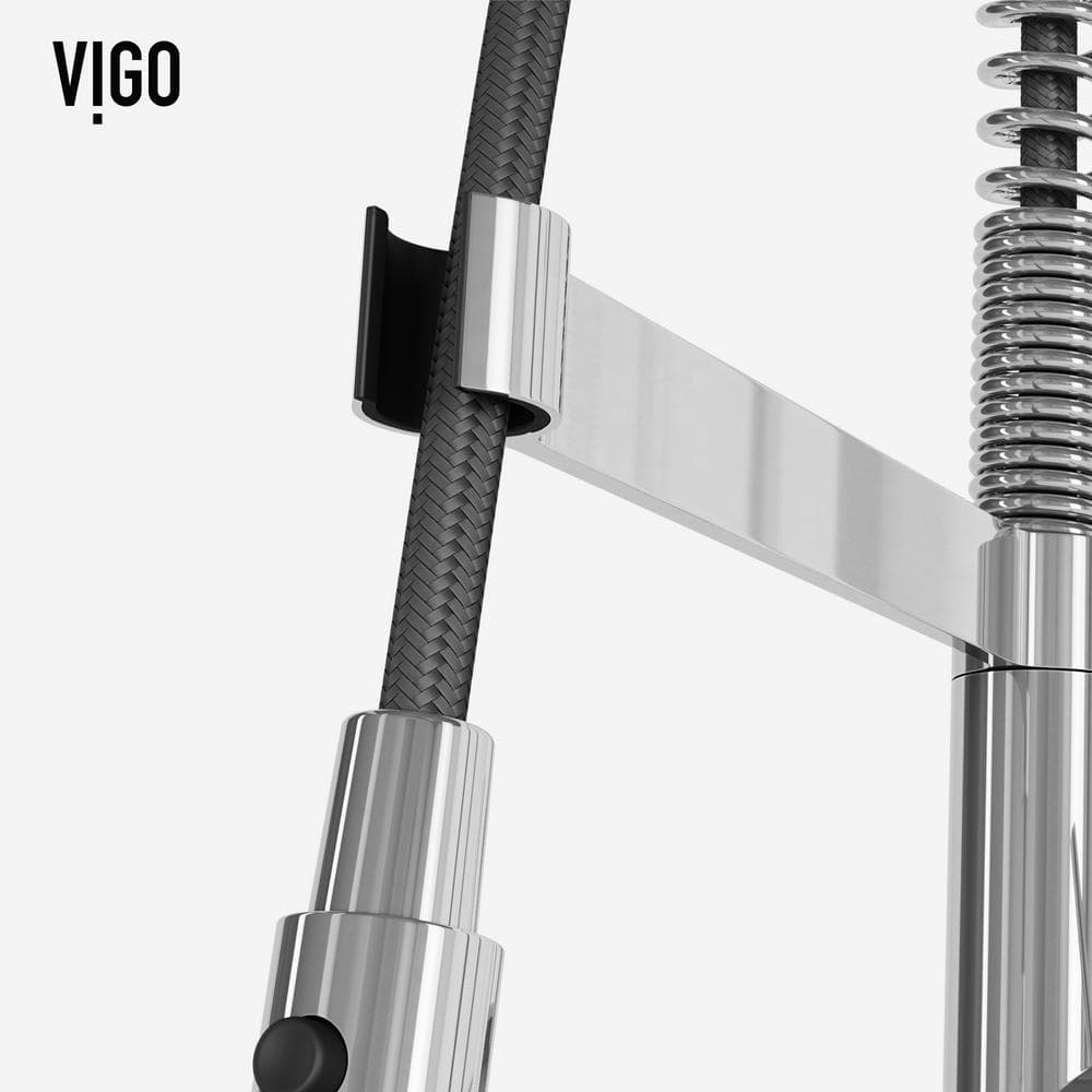 Edison Pro 20" Chrome Single Handle Pull-Down Kitchen Faucet