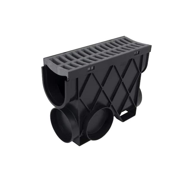 RELN Storm Drain 4.5 in. x 13.25 in. Inline Basin Complete with Portland Grey Grate