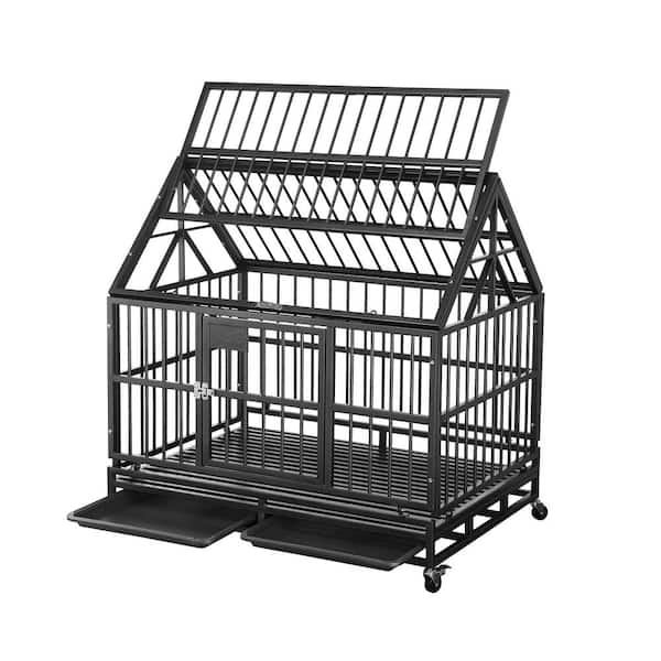 cenadinz Black pointed round tube pet cage