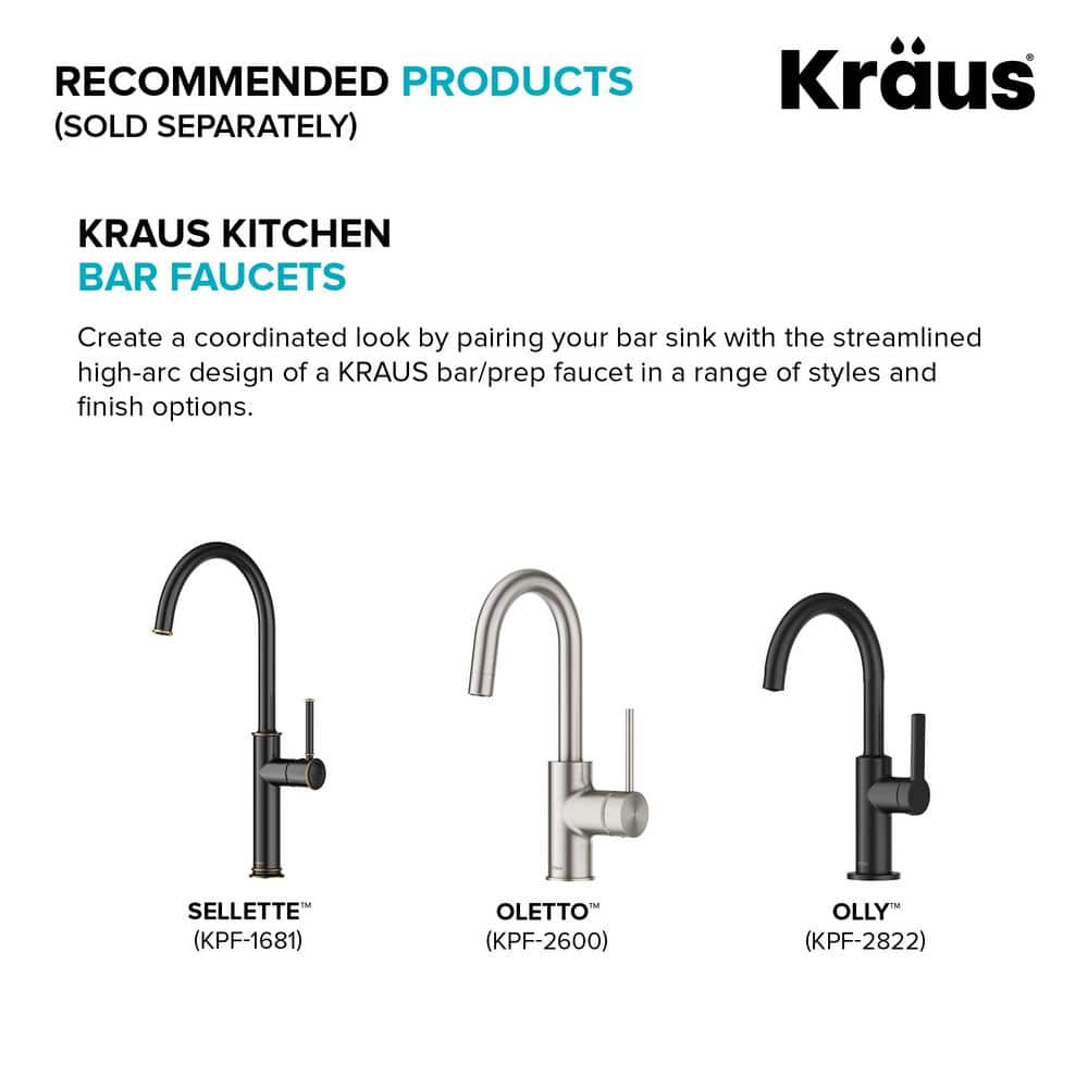 Kraus 13-inch Stainless Steel Undermount Bar Sink