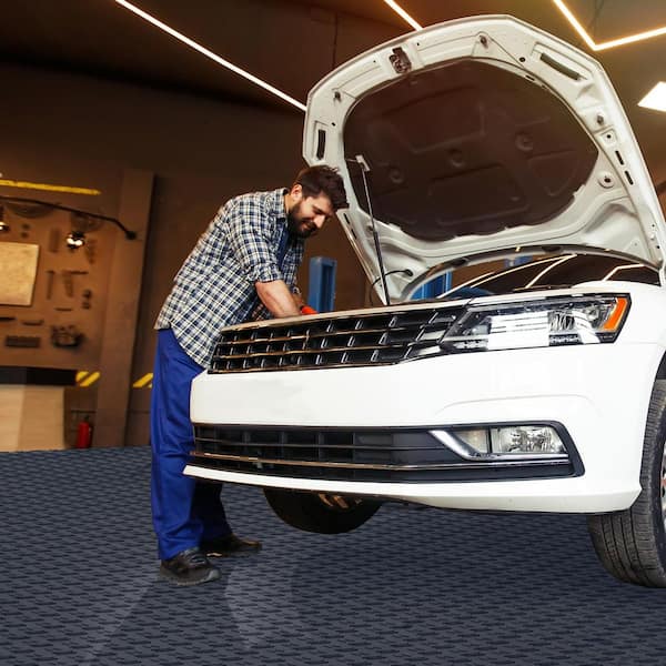 Garage Tiles Interlocking, 12 in. x 12 in. Pack 0.53 in. Garage Floor Covering Tiles Non-Slip Texture Garage (50 sq.ft.)