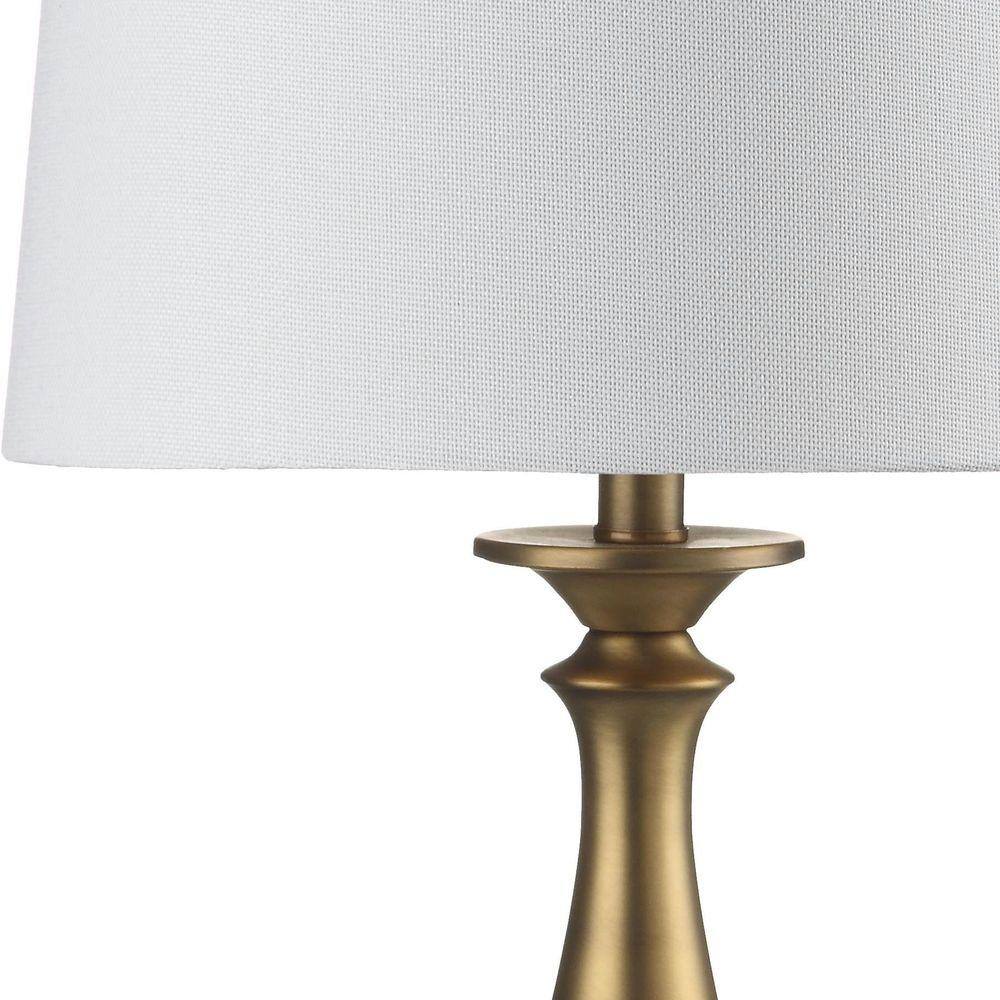 Brighton 29" Gold Candlestick Table Lamp Set with White Shades
