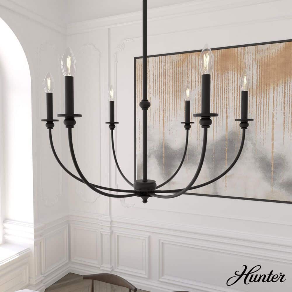 Southcrest Classic Matte Black 6-Light Candle Chandelier