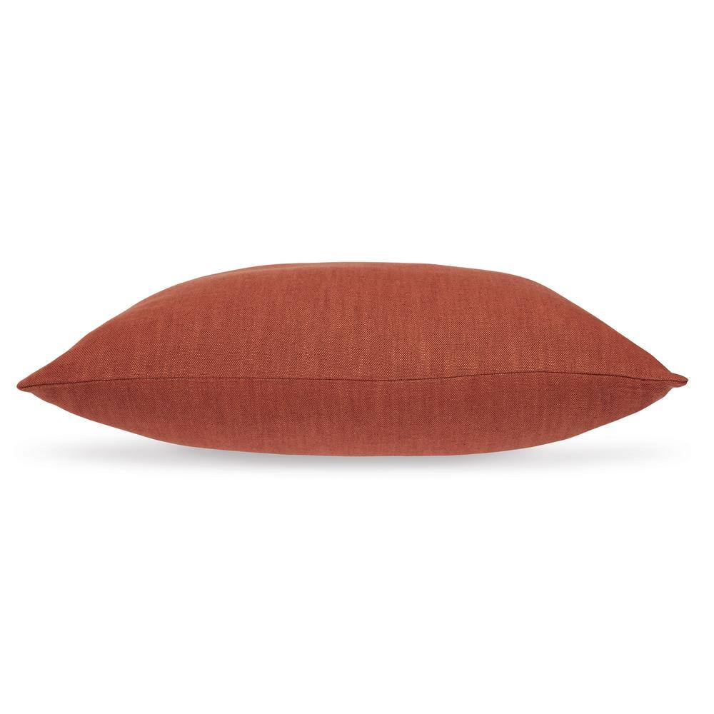 Rust Cotton Linen Blend Square Accent Pillow
