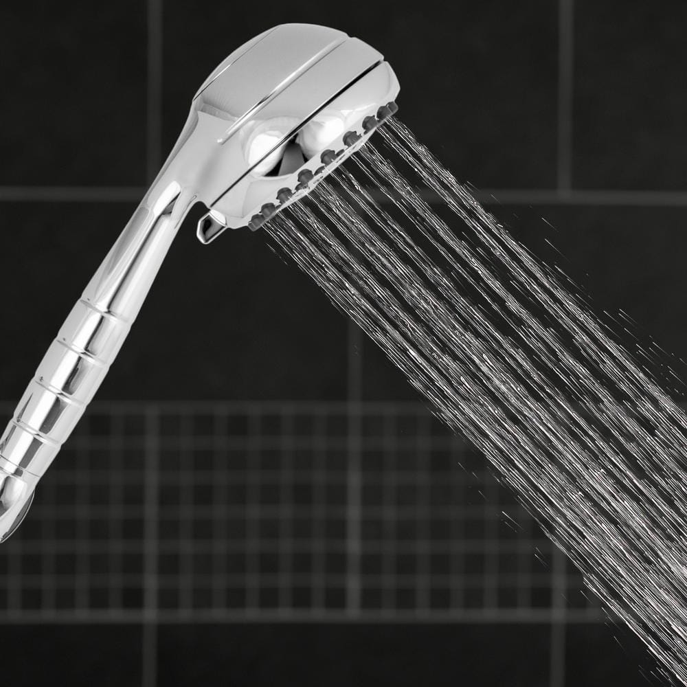 Chrome Handheld Wall Mounted Shower Head with Pulse Massage