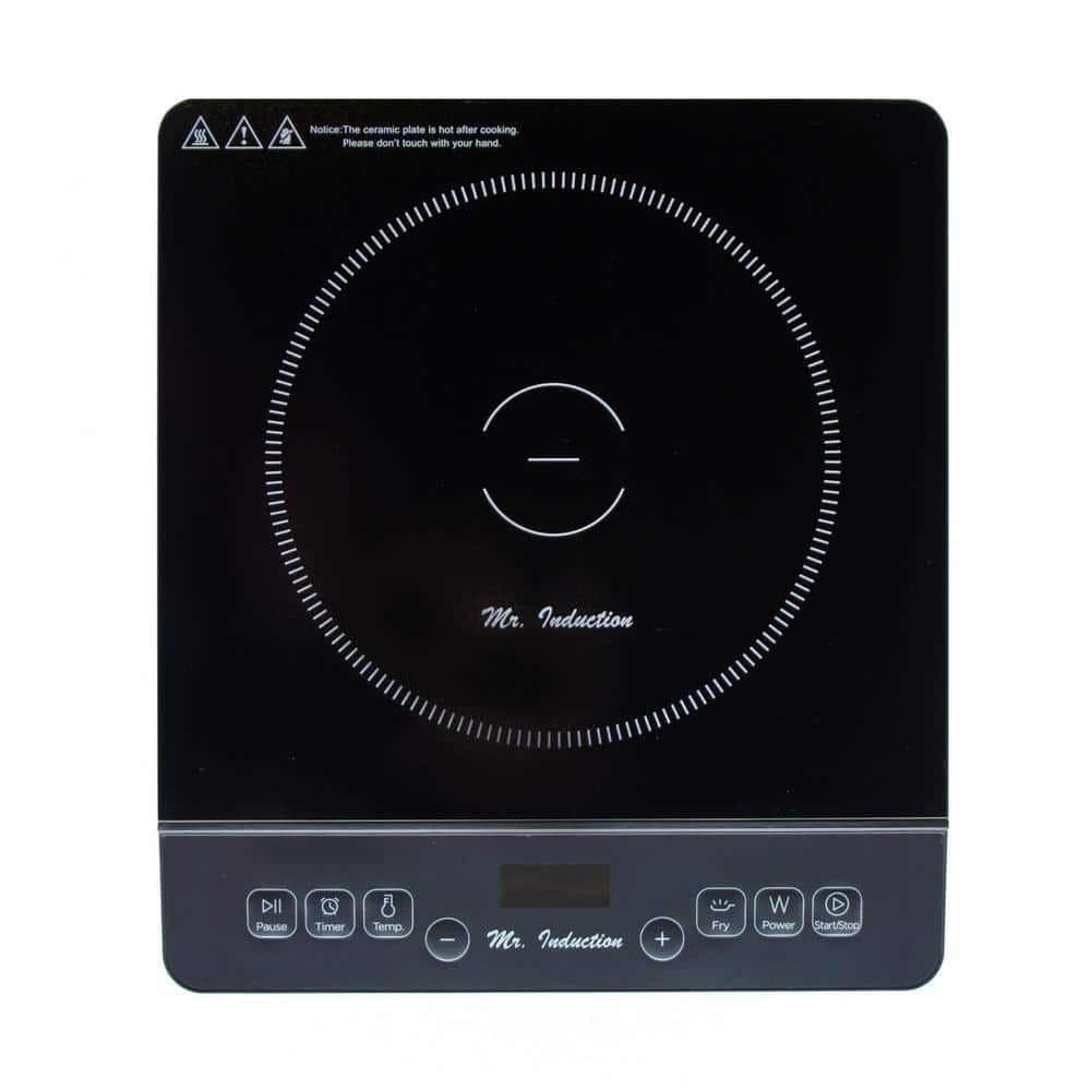 Black Ceramic 11" Induction Cooktop with Stainless Steel Pot