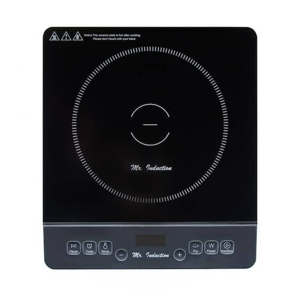 SPT 11.42 in. 1800-Watt Induction Cooktop with 1 element, 8 Power Settings, 8 Temp. Settings and Fry Function in Black