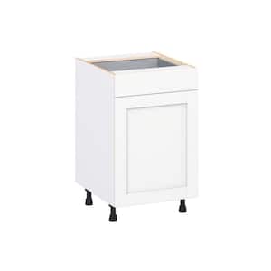 Milton 21 in. W x 24 in. D x 34.5 in. H Assembled Shaker Base Kitchen Cabinet in Bright White with Drawers