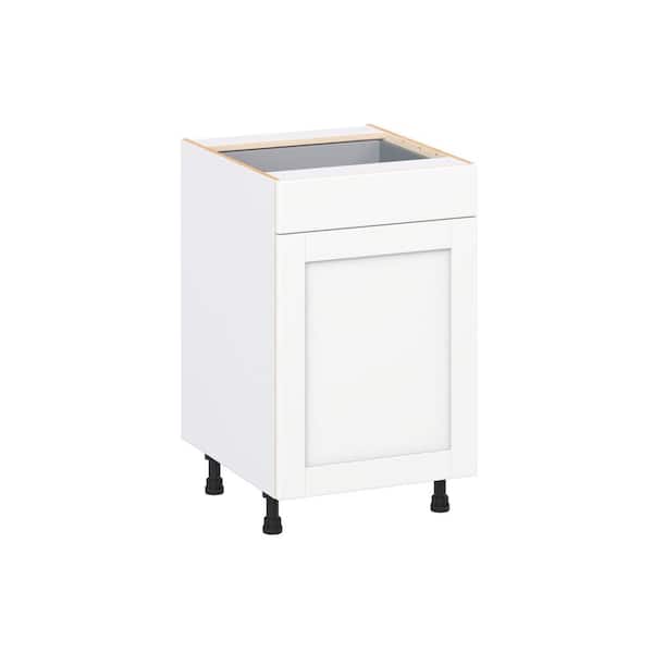 Milton 21 in. W x 24 in. D x 34.5 in. H Assembled Shaker Base Kitchen Cabinet in Bright White with Drawers