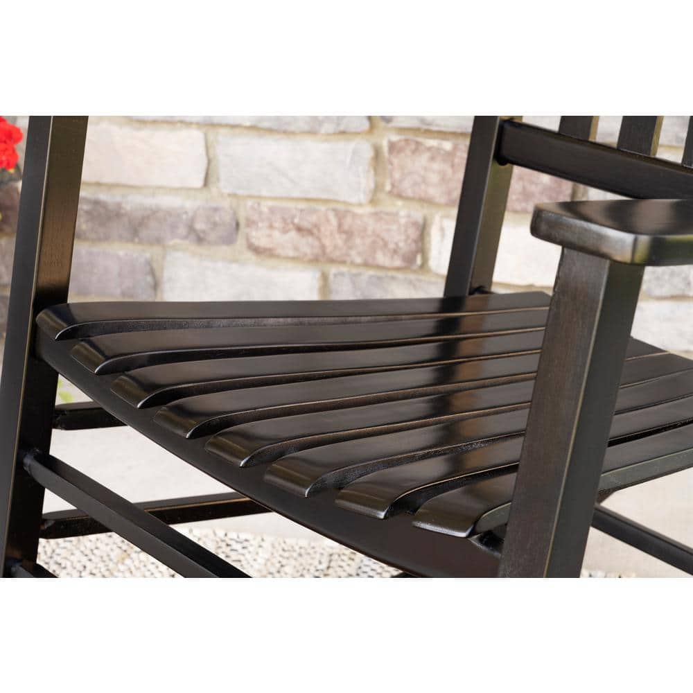 Black Hardwood Mission Style Outdoor Rocking Chair