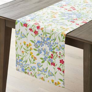 Garden  Rose LaceTable Runner 27" Flower Doily Blue Flower Floral 