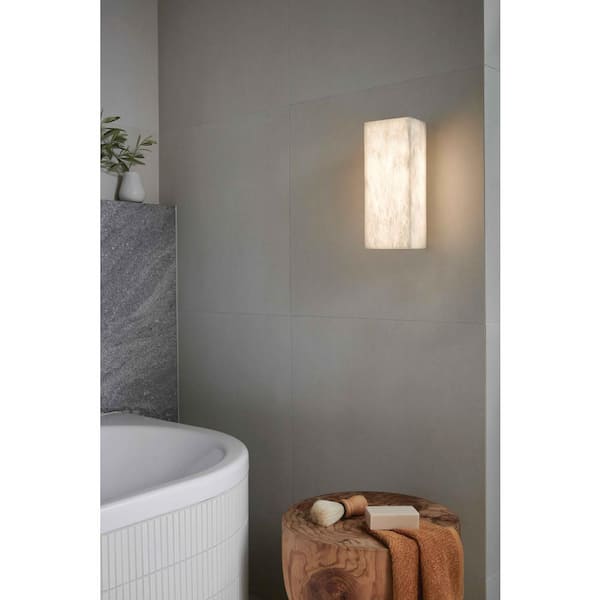 Times 1 LED Light Alabaster White Wall Sconce