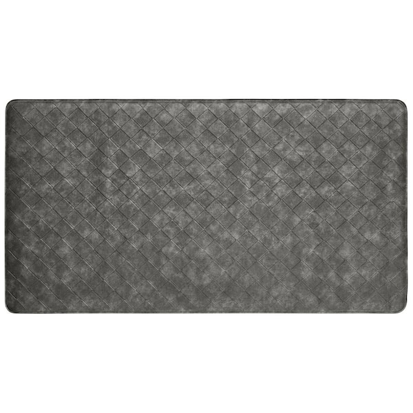 Home Dynamix Trenton Solace Gray 17 in. x 32 in. Anti Fatigue Kitchen Mat
