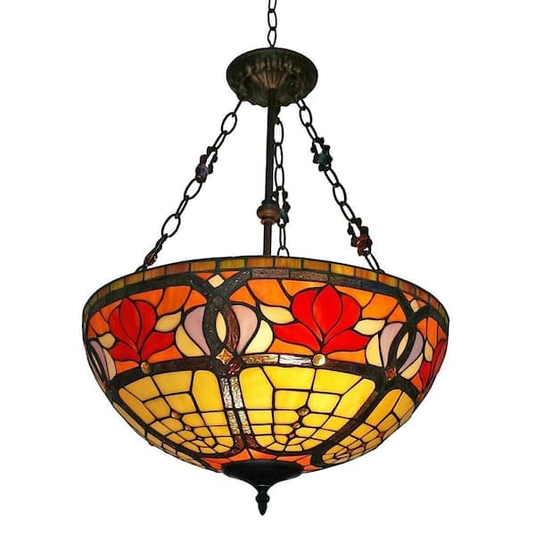 Amora Lighting 2-Light Tiffany Style Ceiling Hanging Pendant