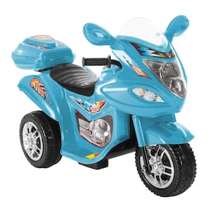 6-Volt Electric Toy Motorcycle Kids Ride-On Toy 3-Wheel Bicycle - Blue