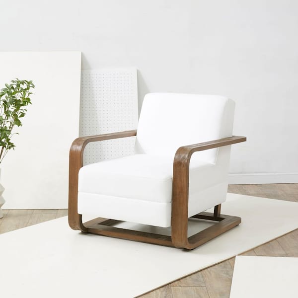 Jayshaw White/Brown Arm Chair