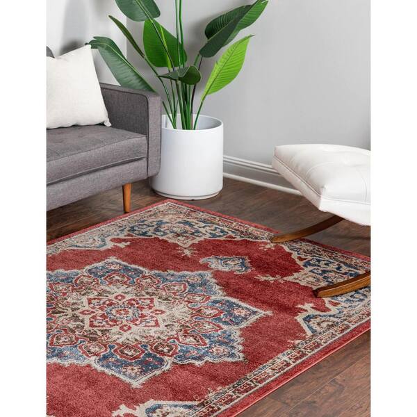 Unique Loom Utopia Helios Burgundy 8' 0 x 10' 0 Area Rug 3135340