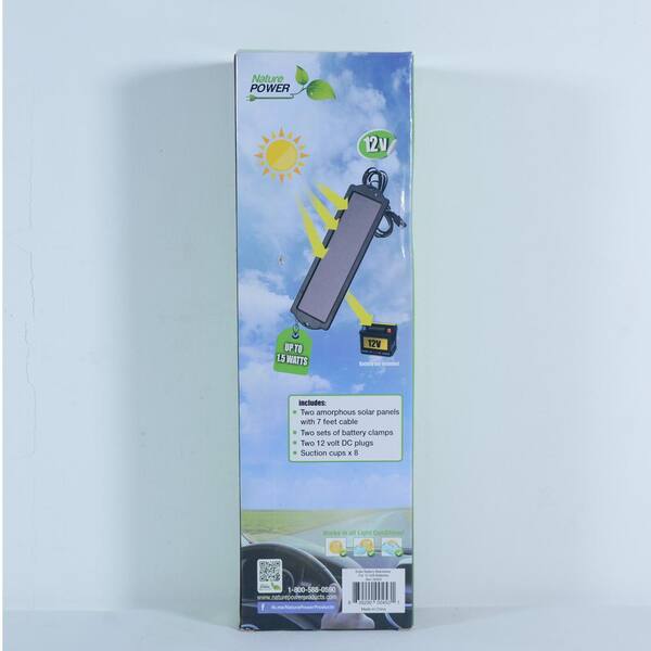 Nature Power Chargeur de maintien 1,5 W à panneau solaire pour batterie 12 V  (paquet de 2)