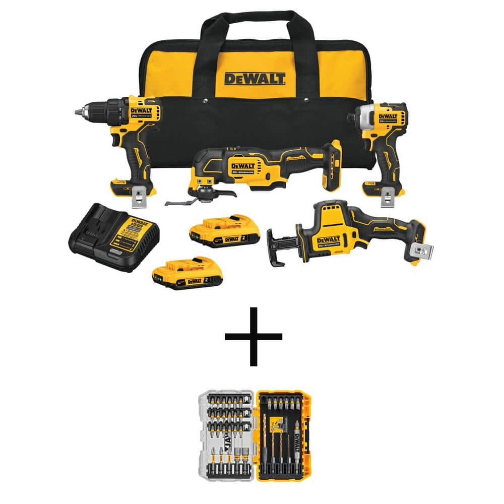 DEWALT ATOMIC 20V MAX Cordless Brushless 4 Tool Combo Kit MAXFIT